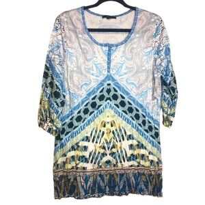 Cativa Multi Colour Lightweight Tunic Top, size M